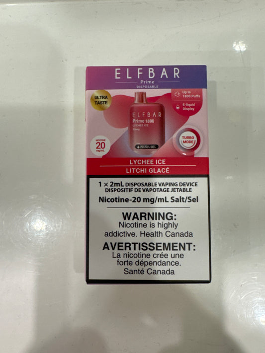 ELF BAR Disposable Prime 1800 Lychee Ice ONT