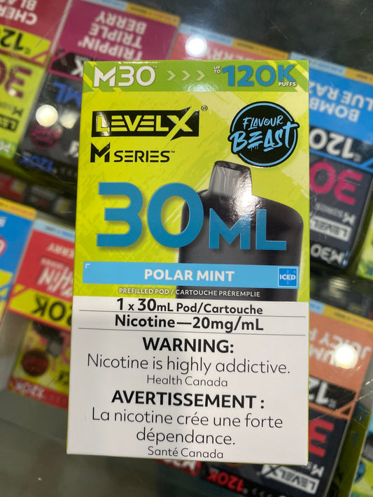 Level X Flavour Beast M Series Pod 30ml Polar Mint Iced – front view
