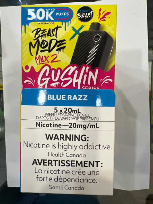 Flavour Beast Disposable Gushin Mode Max 2 50K Blue Razz ONT