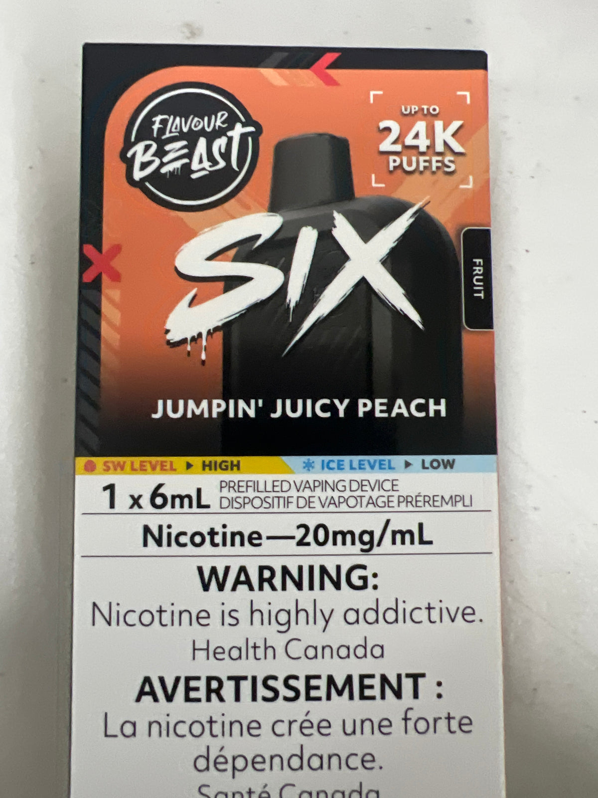Flavour Beast Six 24K Disposable Jumpin’ Juicy Peach