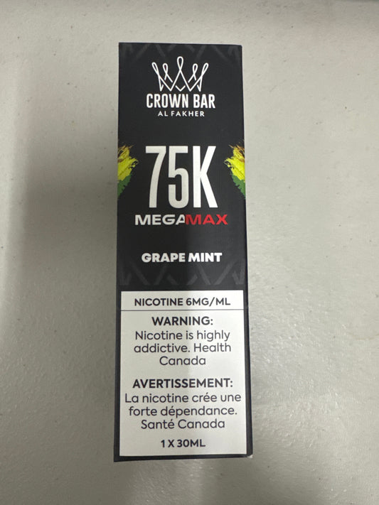 AL Fakher Crown Bar 75K MegaMax Disposable Grape Mint ONT
