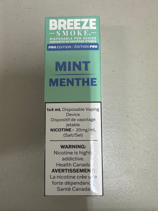 Breeze Smoke Pro Disposable Mint 4ml ONT