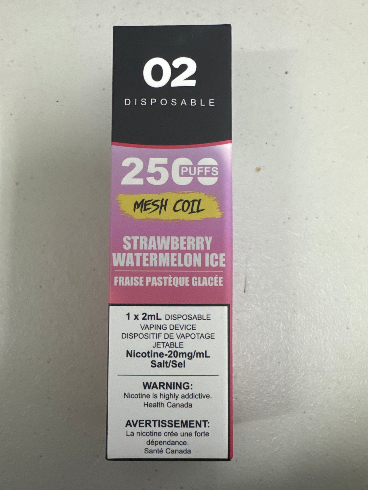 O2 Disposable 2500 Strawberry Watermelon Ice – Vape Collective