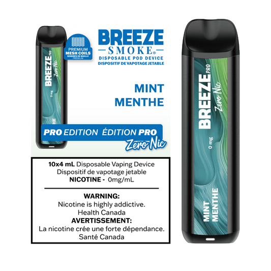 Breeze Smoke Pro Disposable Mint Nic Free 6ml ONT
