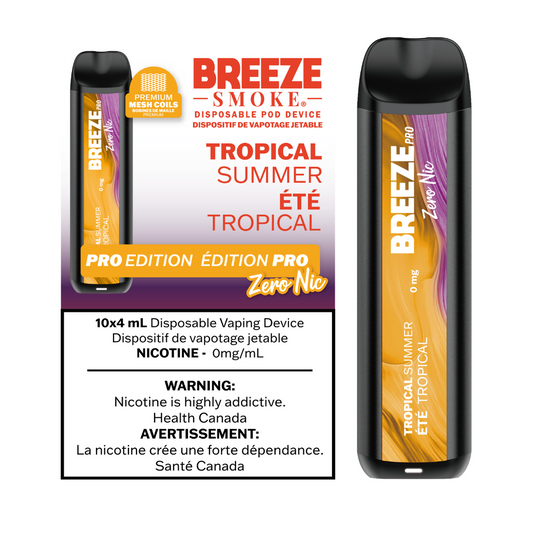 Breeze Smoke Pro Disposable Tropical Summer Nic Free 6ml ONT