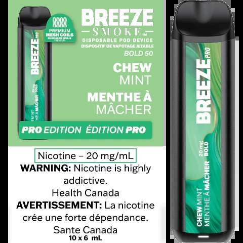 Breeze Smoke S50 Disposable Chew Mint 6mL