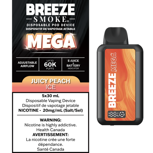 Breeze Mega 60K Disposable Juicy Peach Ice