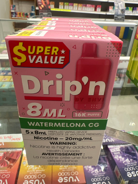 Drip’n By Envi Disposable 16K Watermelon CG ONT