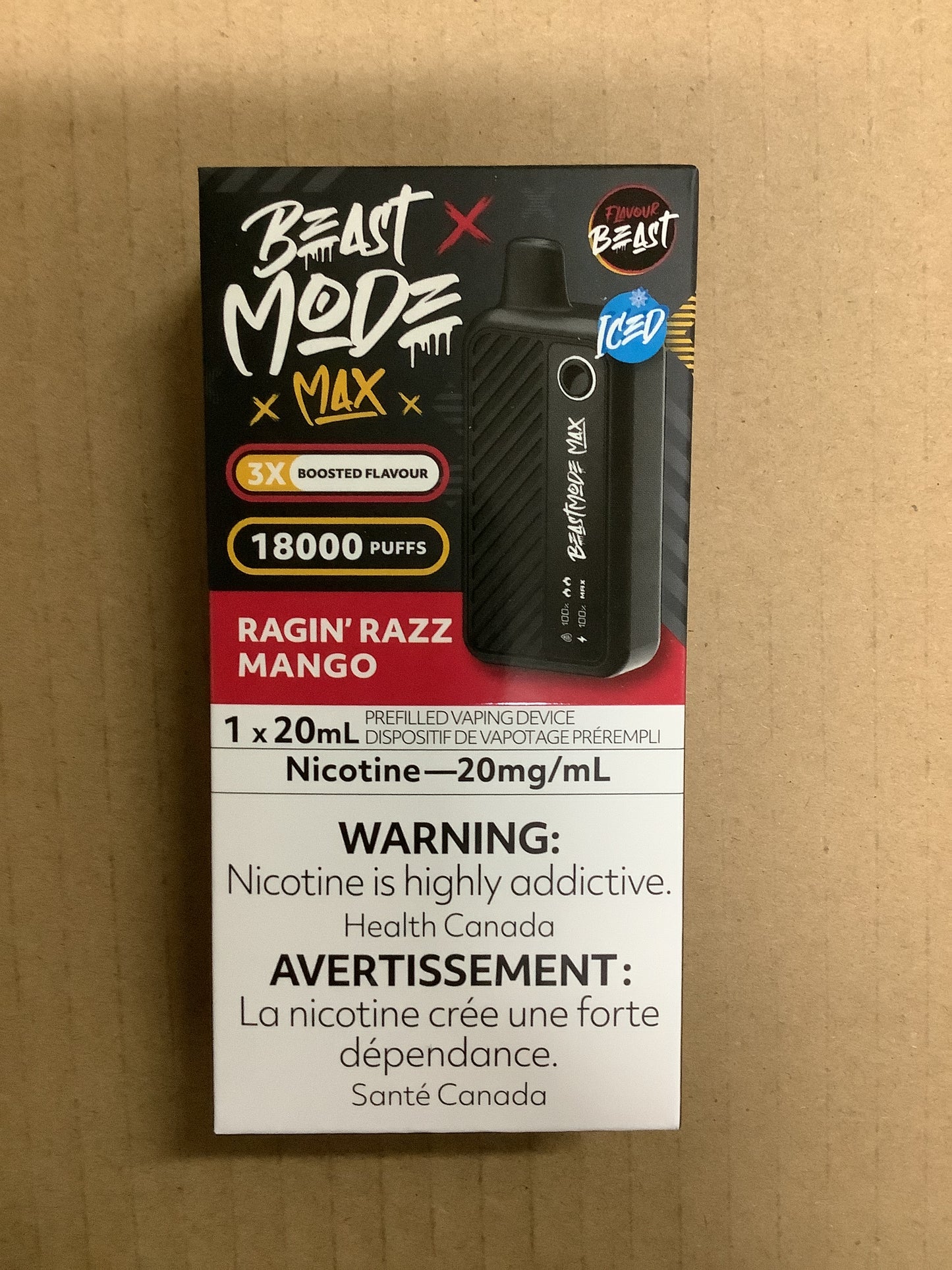 Flavour Beast Disposable Mode Max 18000 Ragin’ Razz Mango Iced ONT