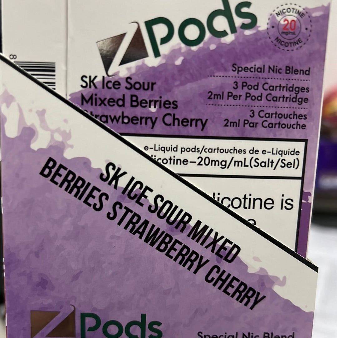 Z Lab Zpods SK ICE Sour Mixed Berries Strawberry Cherry(3x2ml)