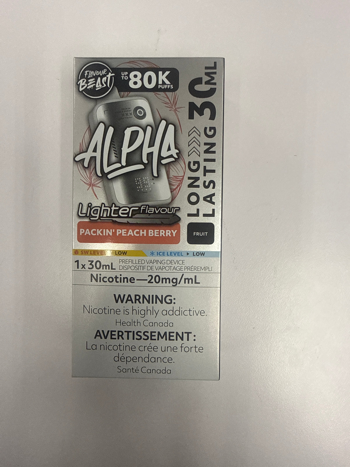Flavour Beast Disposable Alpha 80K lighter flavour Packin’ Peach Berry