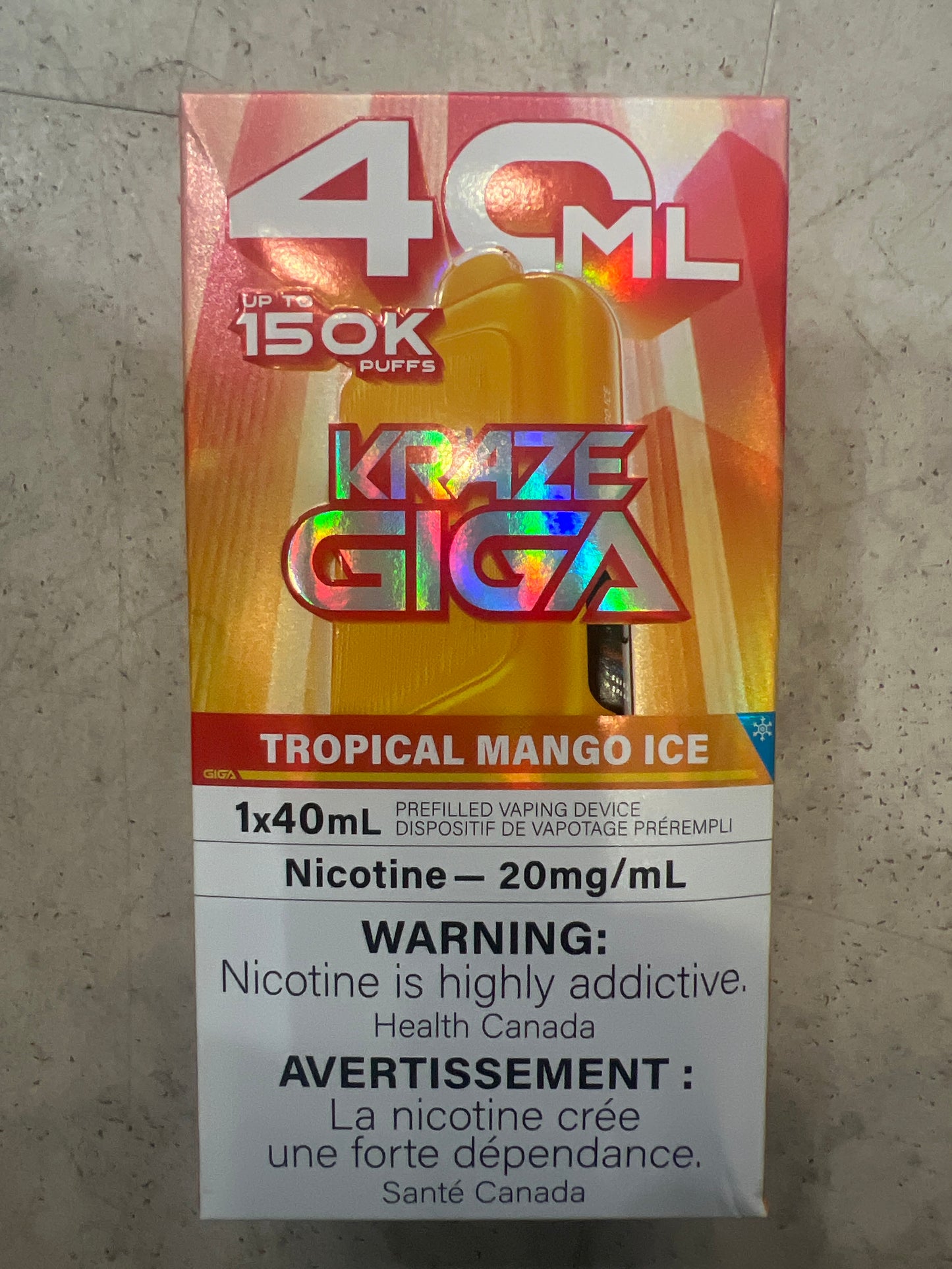Kraze Giga 150K Disposable Tropical Mango Ice