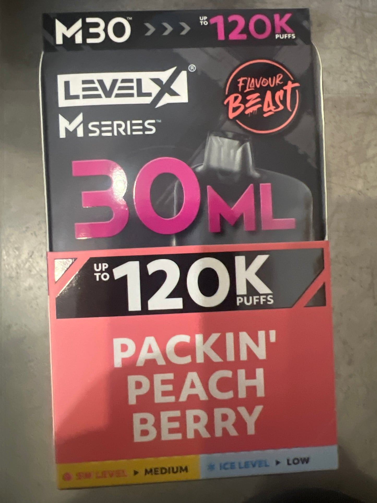 Level X Flavour Beast M Series Pod 30ml Packin’ Peach Berry