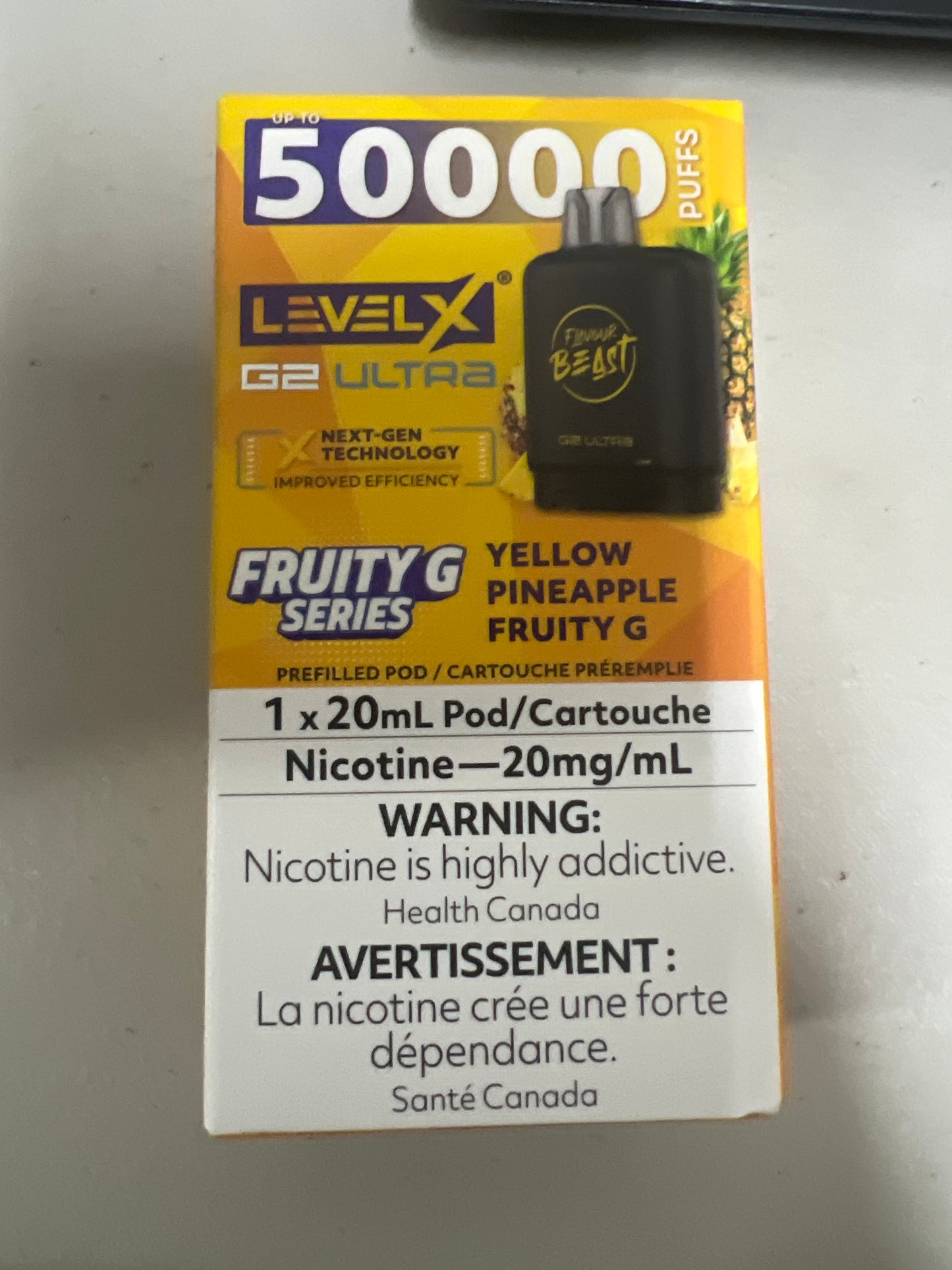 Flavour Beast G2 Ultra Level X PODS Fruity G Yellow Pineapple