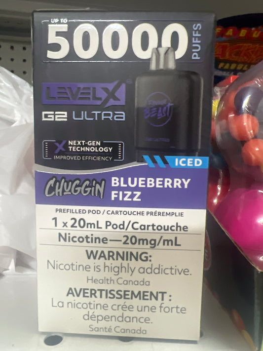 Flavour Beast G2 Ultra Level X PODS Strawberry Chuggin Blueberry Fizz ONT