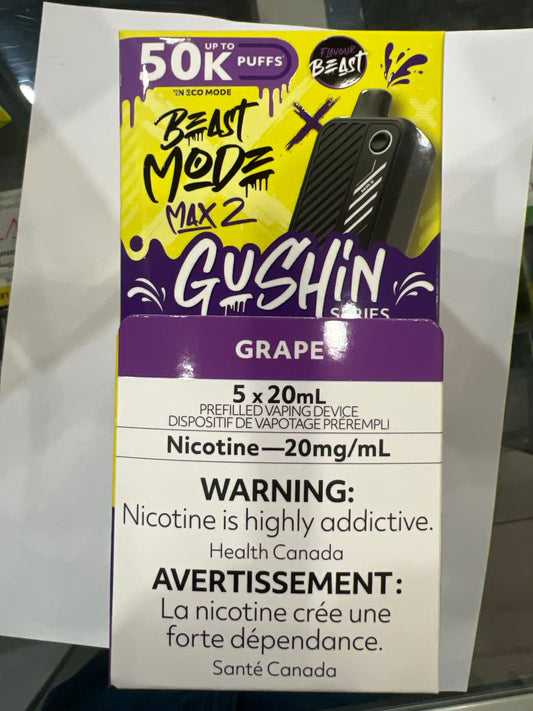 Flavour Beast Disposable Gushin Mode Max 2 50K Grape ONT