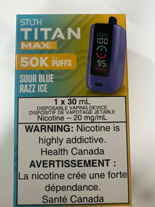 STLTH Disposable TITAN MAX 50K Sour Blue Razz Ice ONT