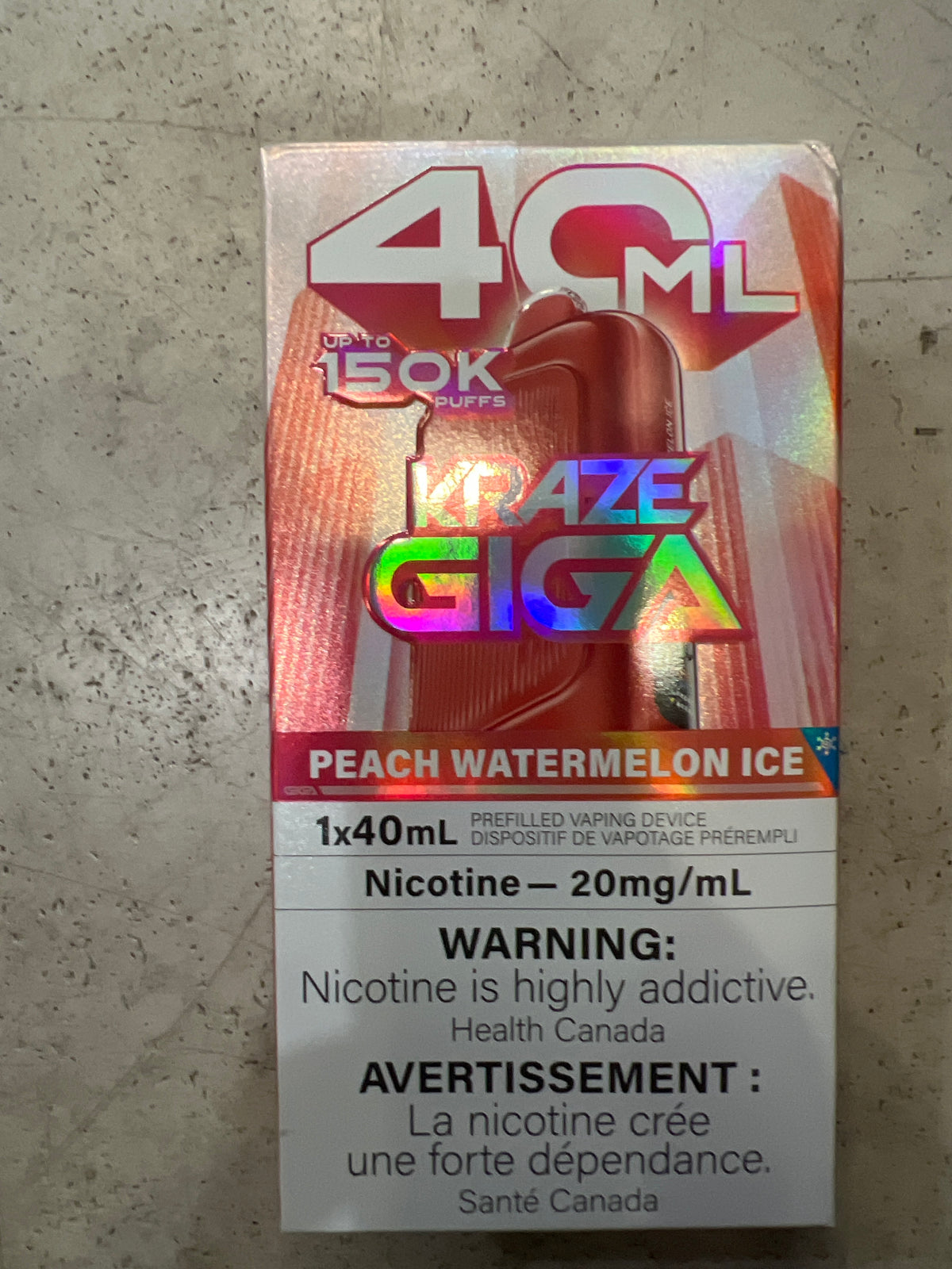 Kraze Giga 150K Disposable Peach Watermelon Ice