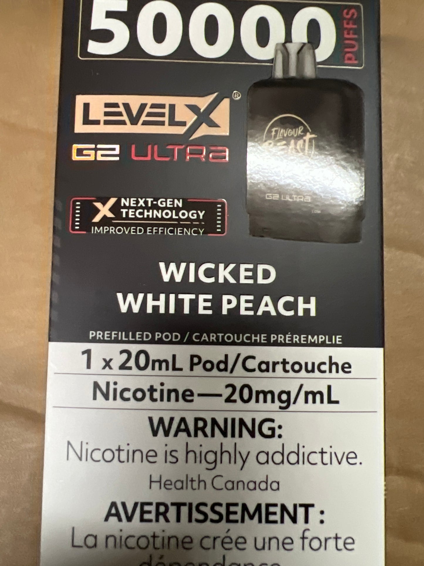 Flavour Beast G2 Ultra Level X PODS Wicked White Peach