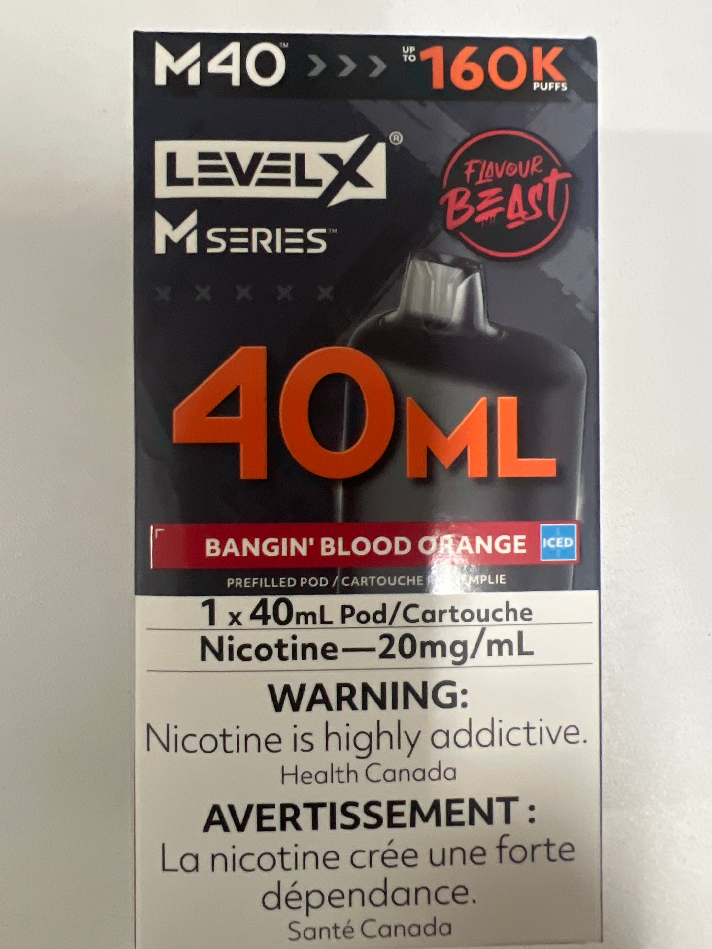 Level X Flavour Beast M Series Pod 40ml Bangin’ Blood Orange Iced