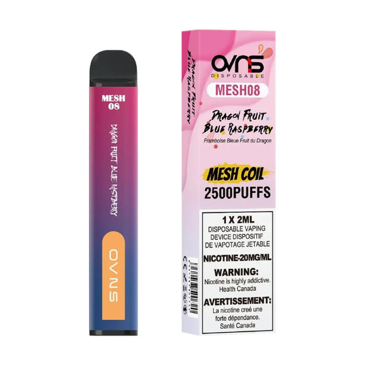 OVNS MESH08 2500 Disposable Dragonfruit Blue Raspberry