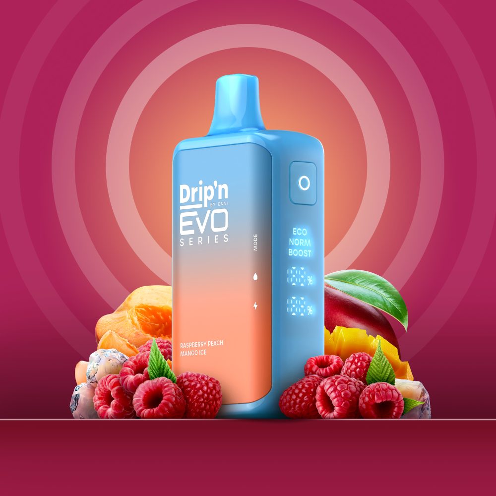 Drip’n By Envi Disposable EVO28K Raspberry Peach Mango Ice ONT