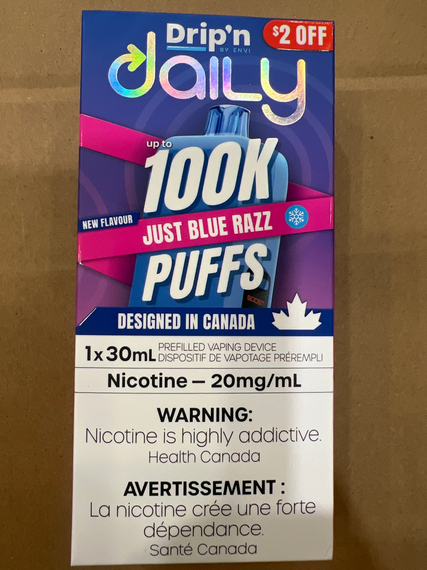 Drip’n By Envi Disposable Daily 100K Just Blue Razz Iced