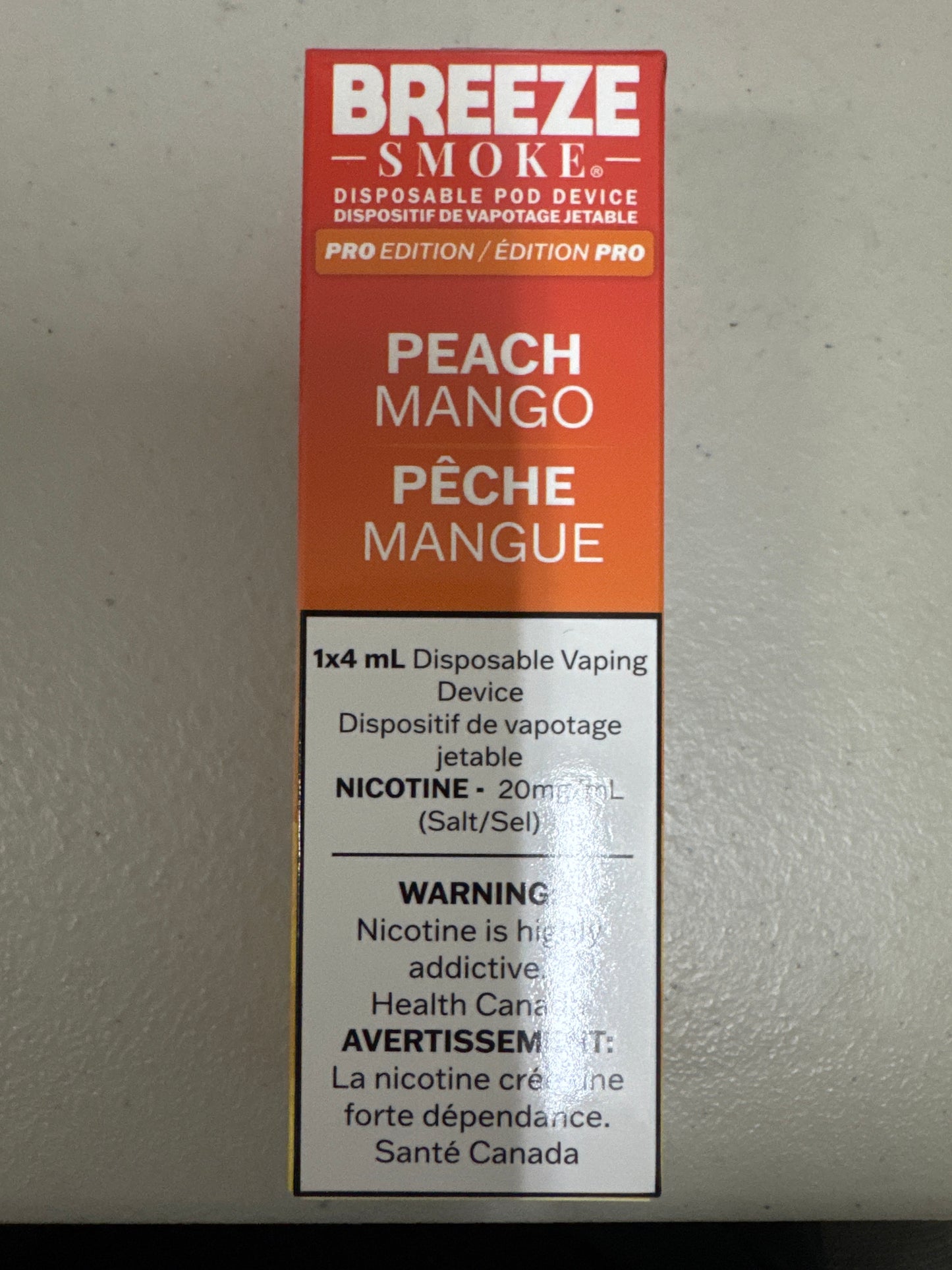 Breeze Smoke Pro Disposable Peach Mango 4ml ONT