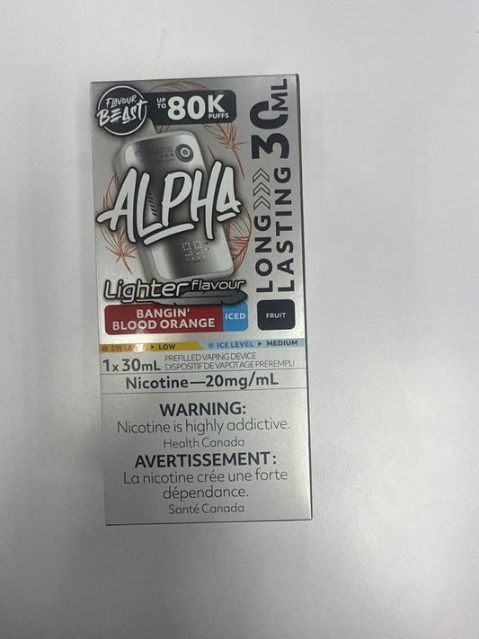Flavour Beast Disposable Alpha 80K lighter flavour Bangin’ Blood Orange Iced