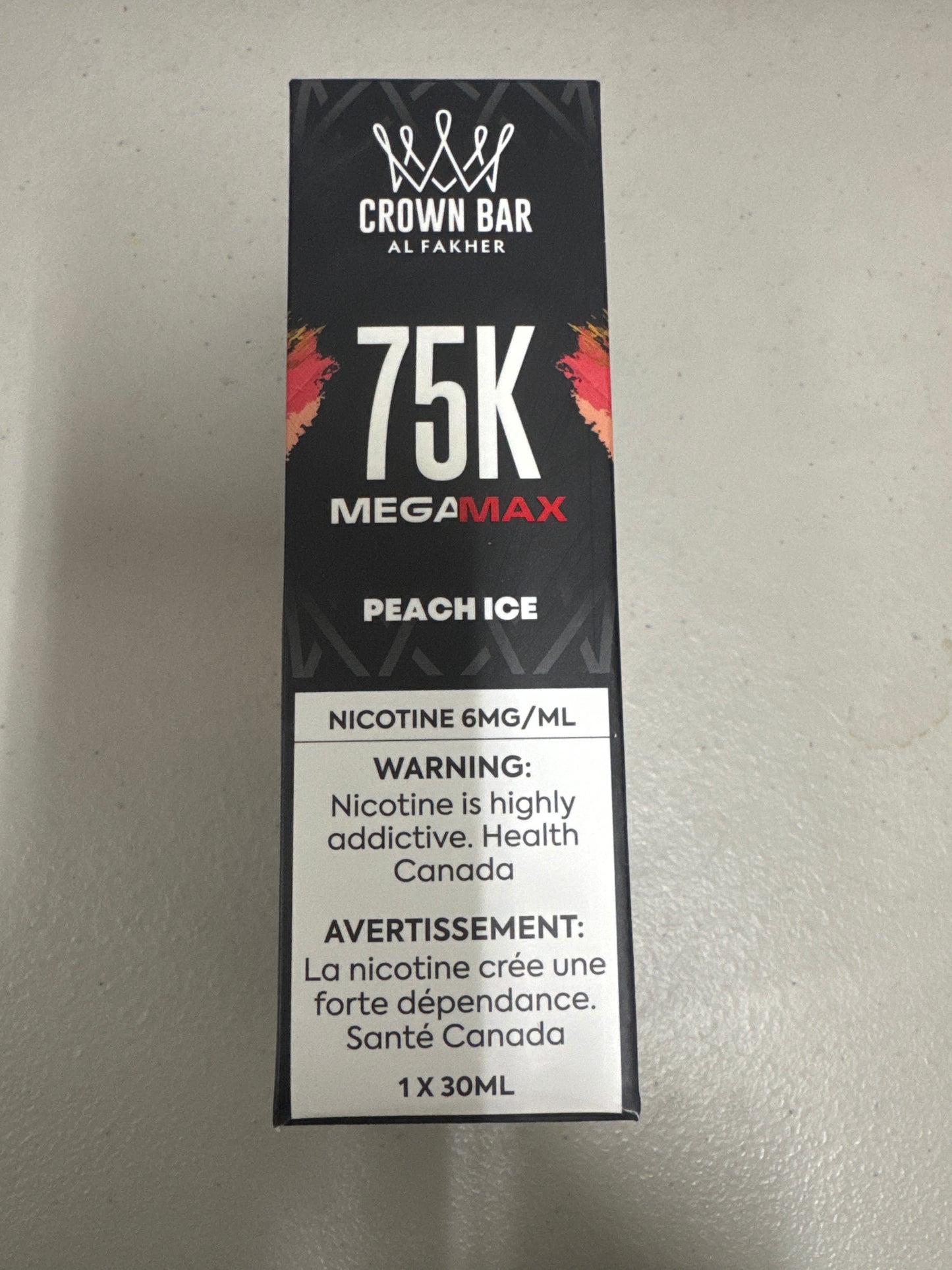 AL Fakher Crown Bar 75K MegaMax Disposable Peach Ice ONT
