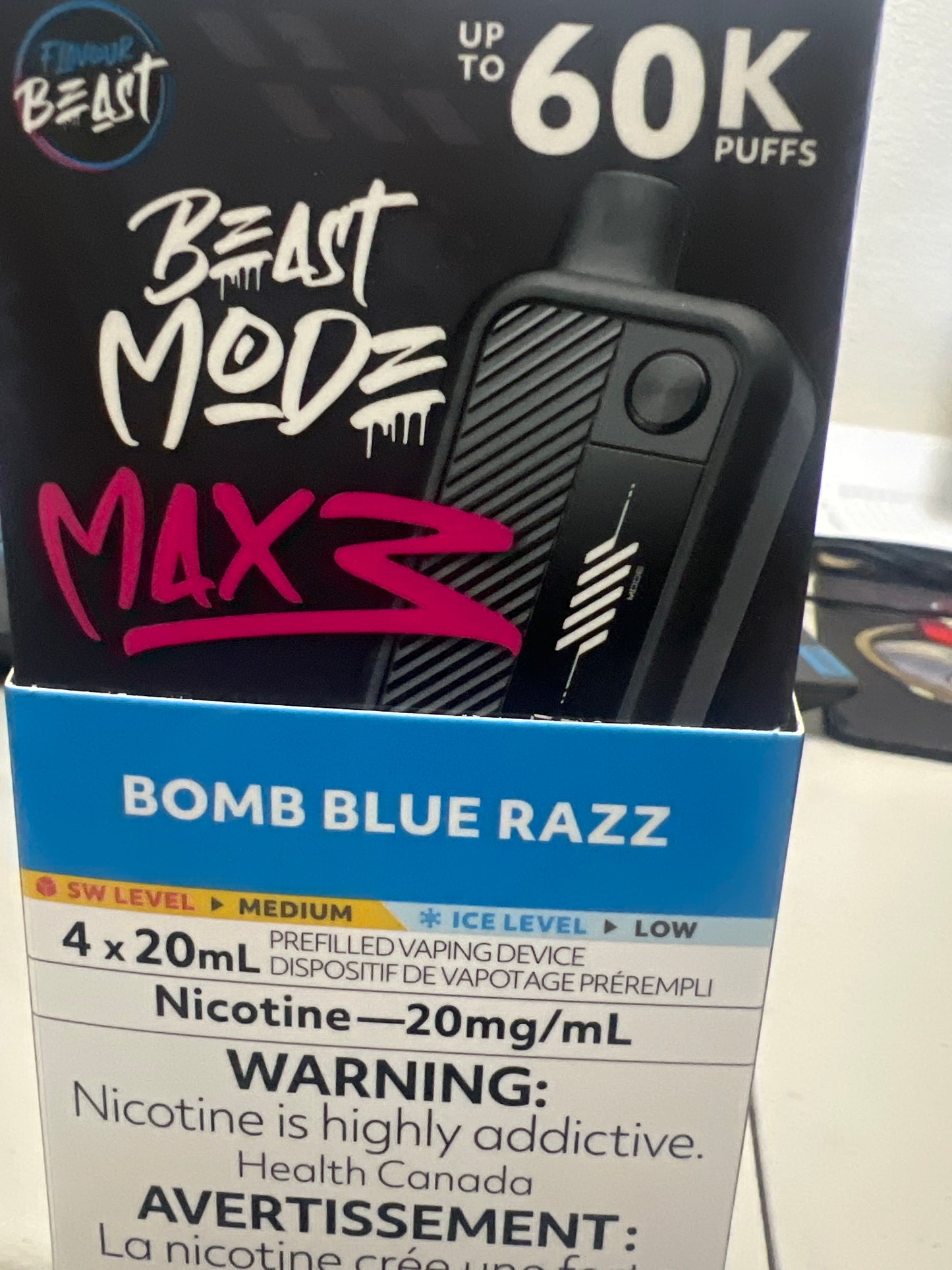 Flavour Beast Disposable Mode Max 3 60K Bomb Blue Razz ONT