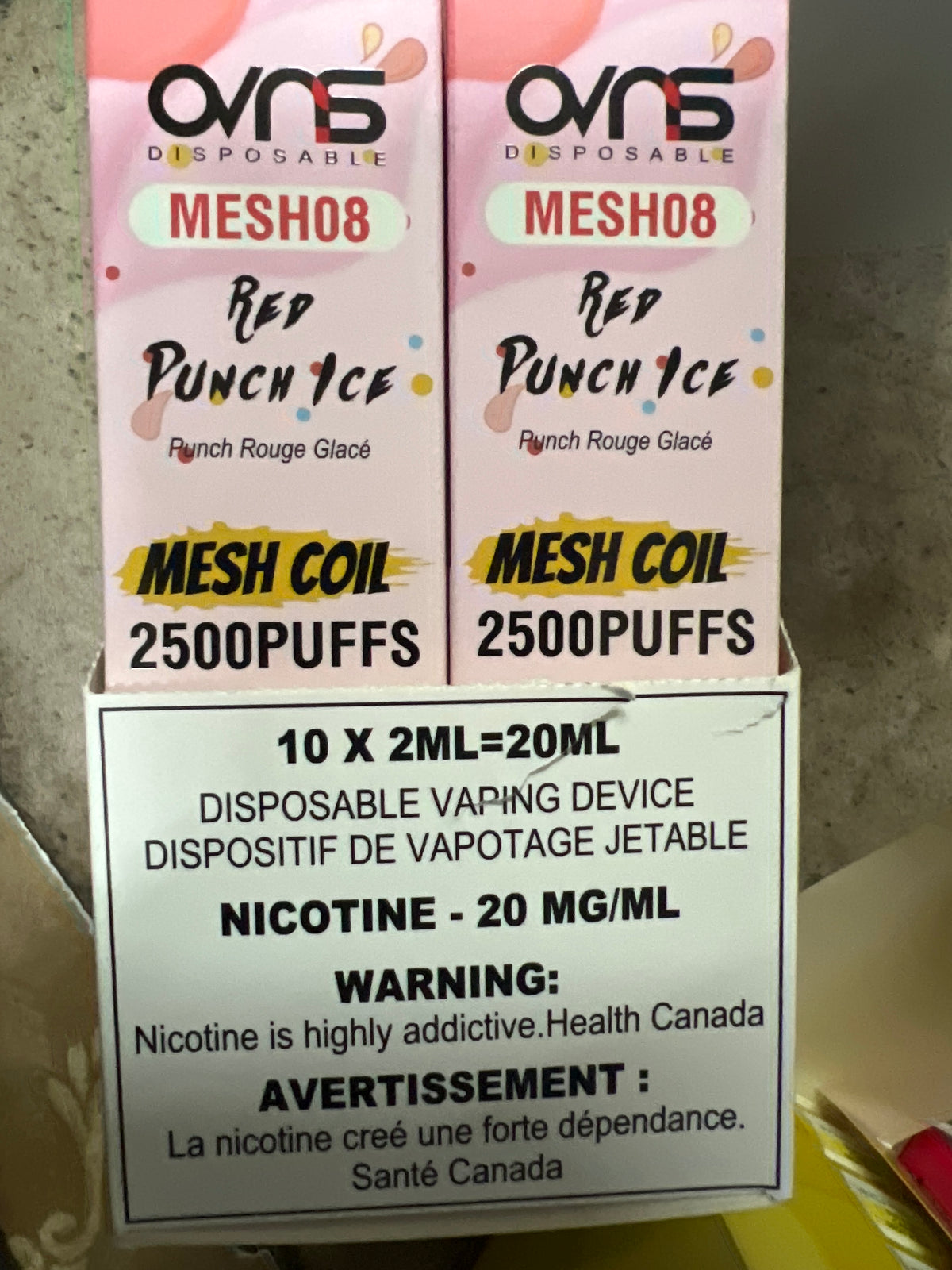 OVNS MESH08 2500 Disposable Red Punch Ice