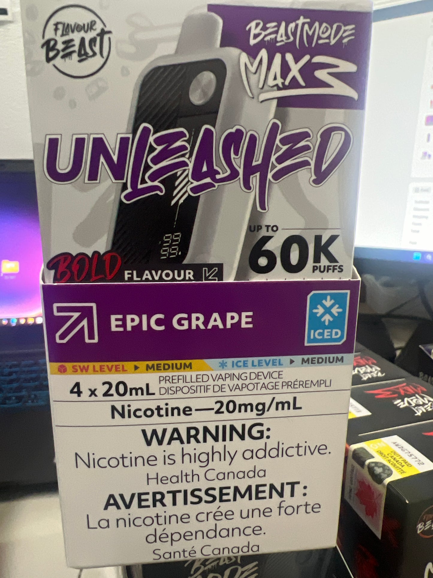 Flavour Beast Disposable Mode Max 3 60K Unleashed Epic Grape ONT