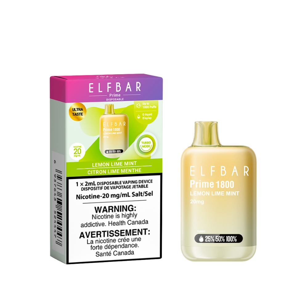 ELF BAR Disposable Prime 1800 Lemon Lime Mint ONT