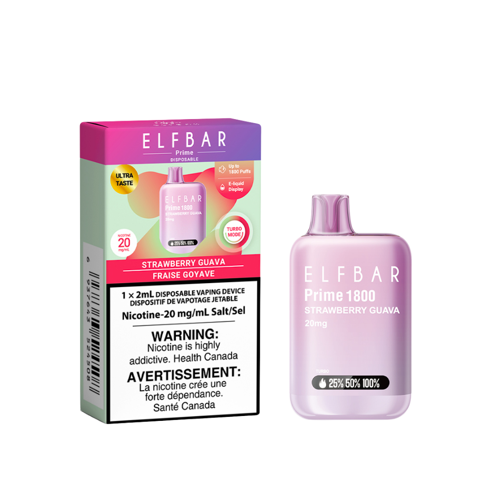 ELF BAR Disposable Prime 1800 Strawberry Guava ONT