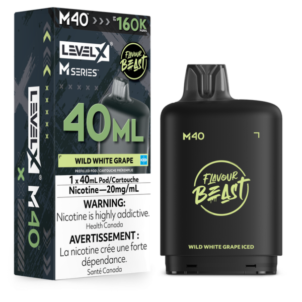 Level X Flavour Beast M Series Pod 40ml – Wild White Grape Iced