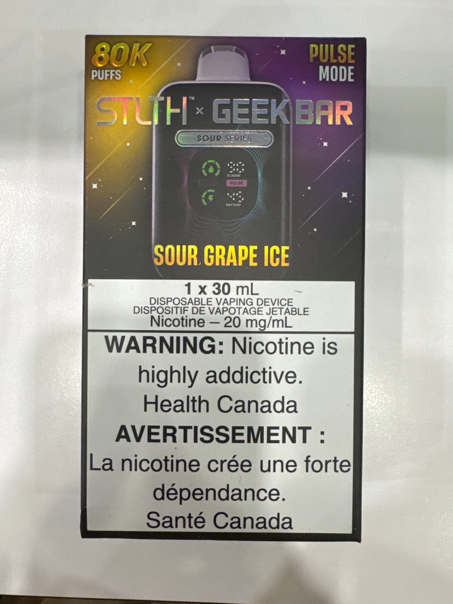 STLTH x GEEK BAR Disposable 80K Sour Grape Ice