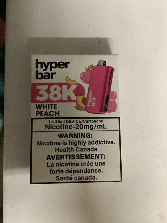 Hyper Bar 38K Disposable White Peach ONT