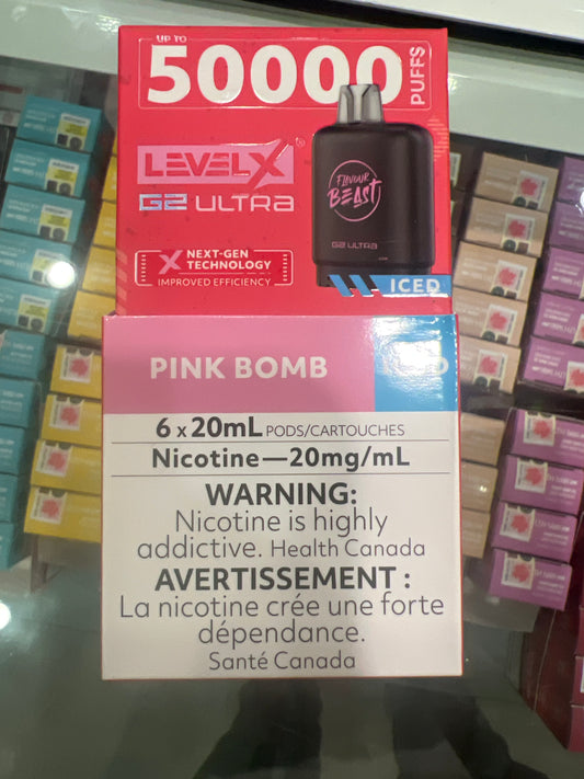 Flavour Beast G2 Ultra Level X PODS Strawberry Pink Bomb Iced ONT