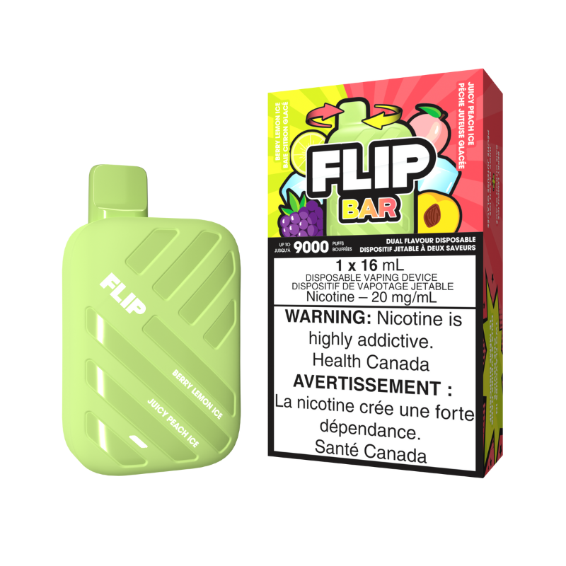 Flip Bar Dual Flavour Disposable Berry Lemon Ice/Juicy Peach Ice