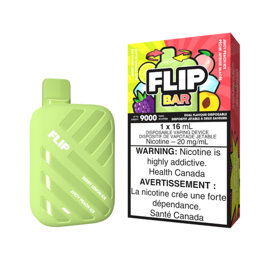 Flip Bar Dual Flavour Disposable Berry Lemon Ice/Juicy Peach Ice