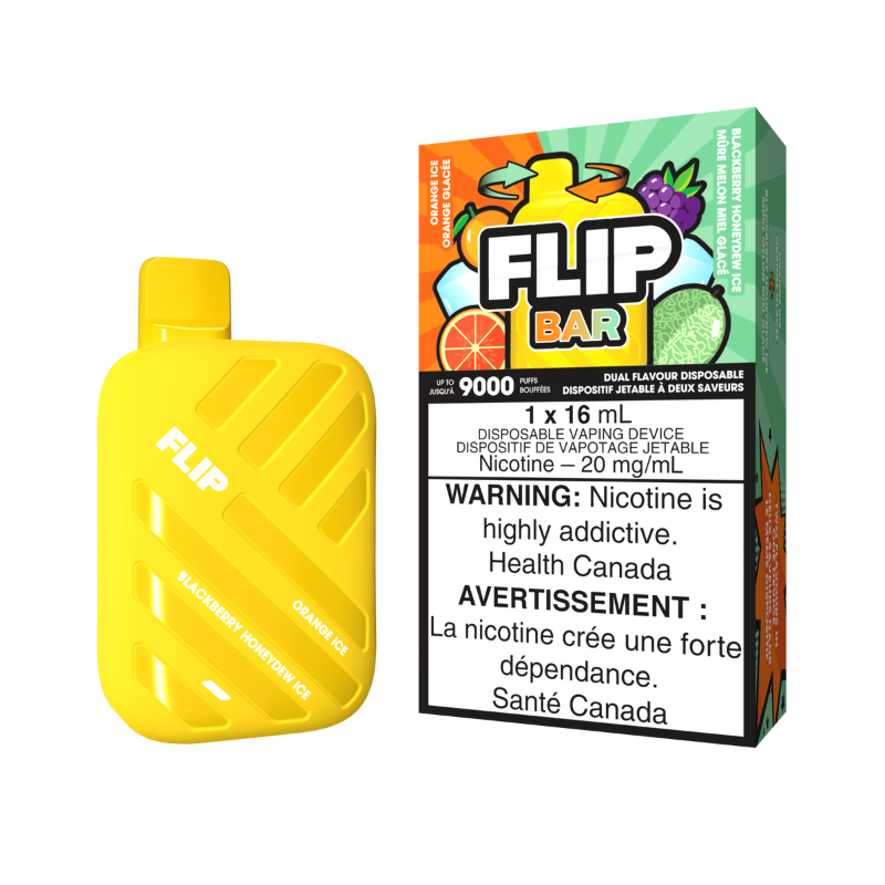 Flip Bar Dual Flavour Disposable Orange Ice/Blackberry Honeydew Ice