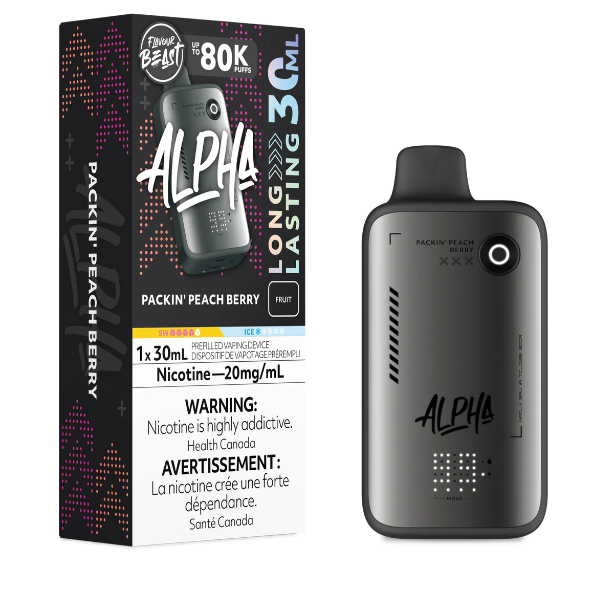 Flavour Beast Disposable Alpha 80K Packin’ Peach Berry Iced