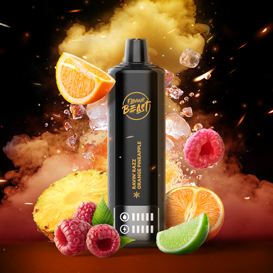 Flavour Beast Bar Disposable 15K Ravin' Razz Orange Pineapple Low Ice ONT