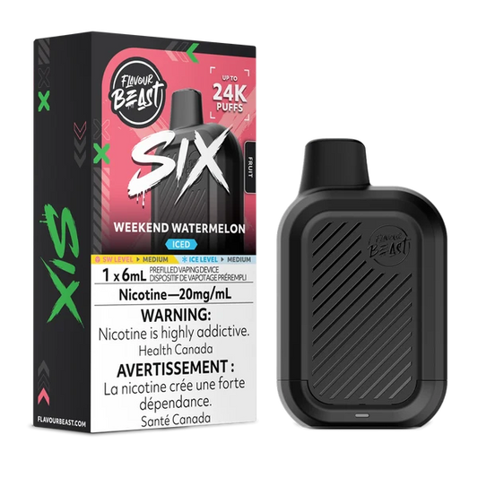 Flavour Beast Six 24K Disposable Weekend Watermelon Iced