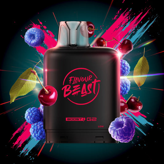 Flavour Beast Boost Level X PODS Blue Raspberry Cherry ONT