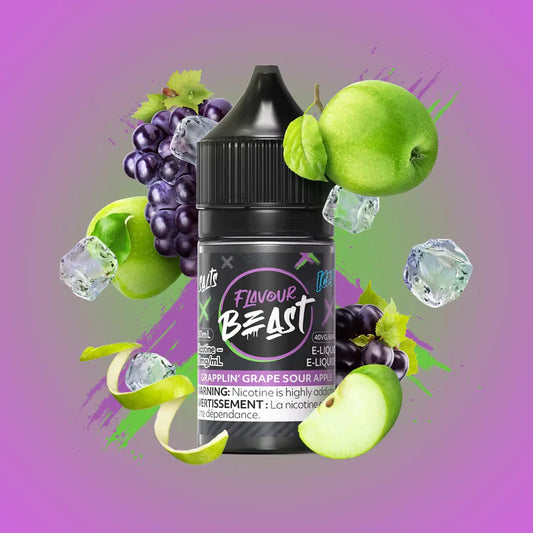 Flavour Beast Salts Grapplin Grape Sour Apple Iced ONT