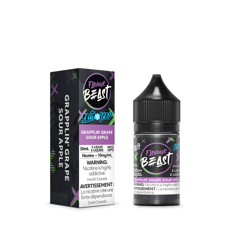 Flavour Beast Salts Grapplin Grape Sour Apple Iced ONT