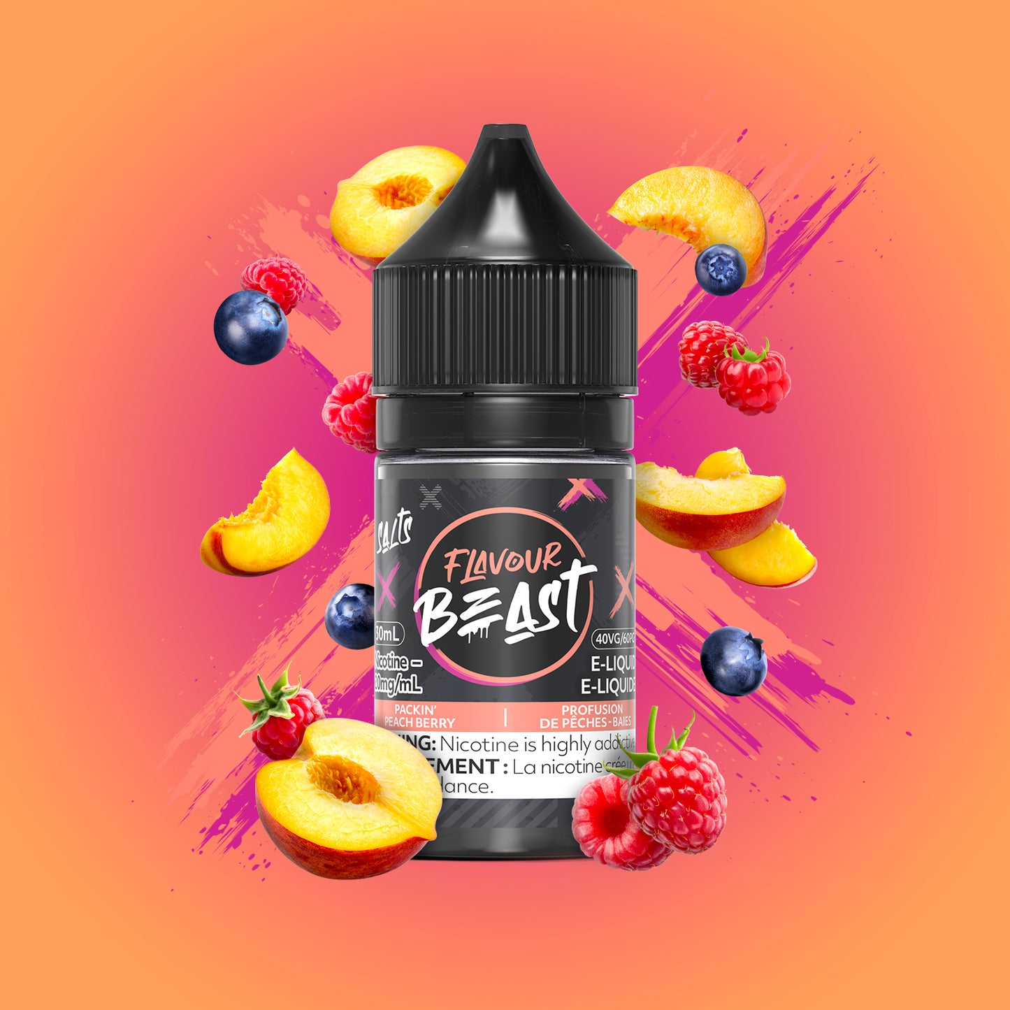 Flavour Beast Salts Packin' Peach Berry ONT