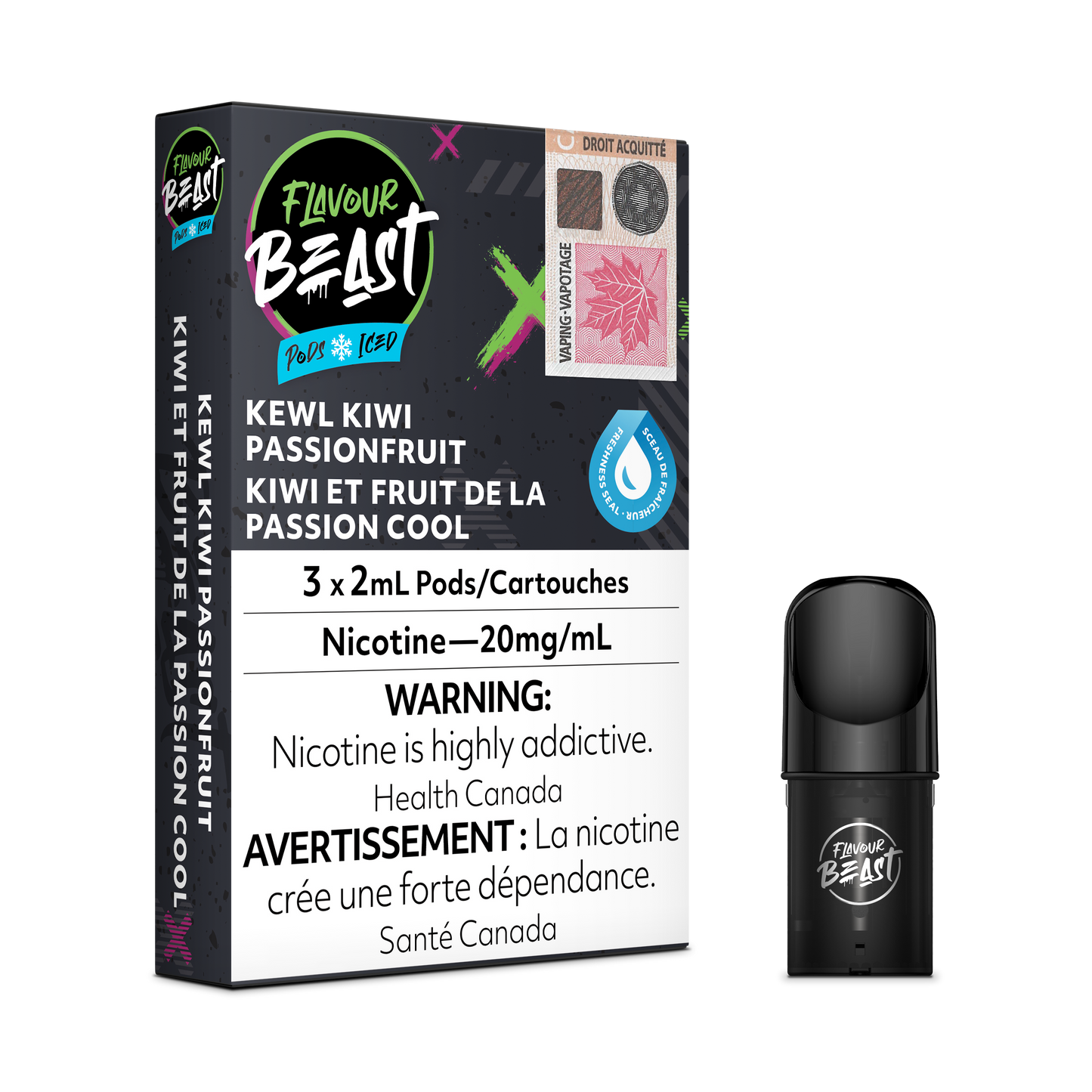 FLAVOUR BEAST PODS KEWL KIWI PASSIONFRUIT